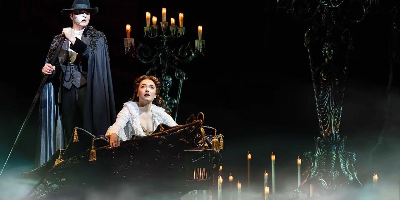 The romantic score features celebrated tunes such as 'The Music of the Night', 'All I Ask of You', and the iconic title song