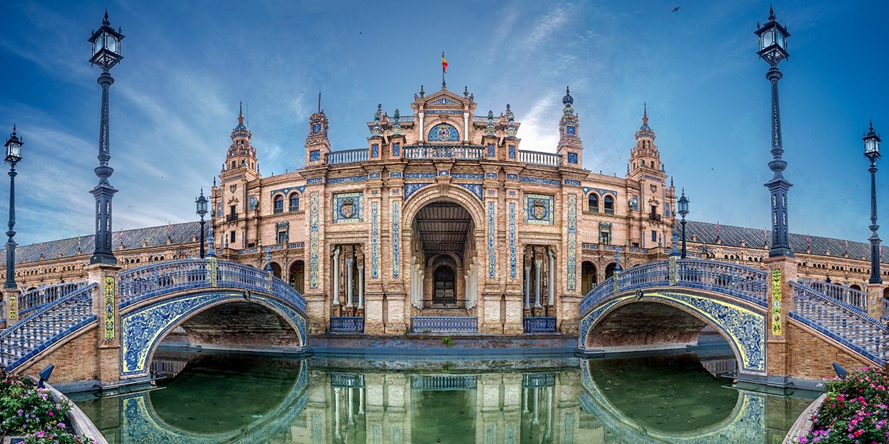 The Plaza de España in Seville was built for the world's fair in 1929