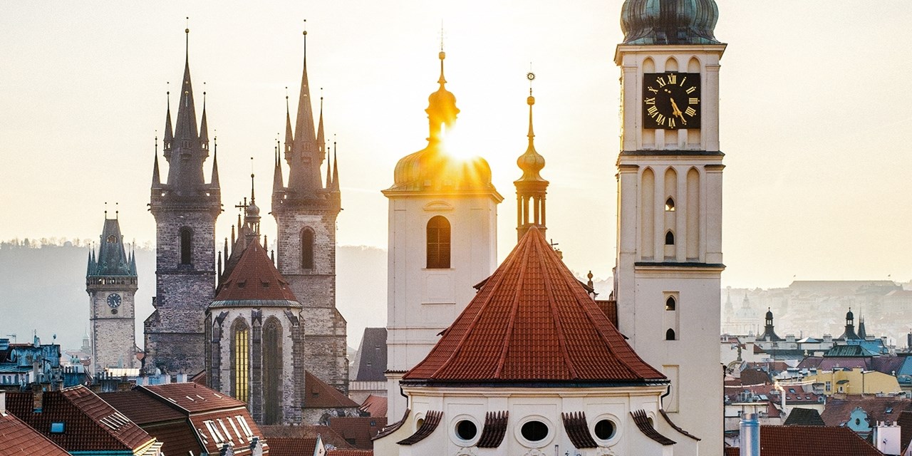 Prague at sunset