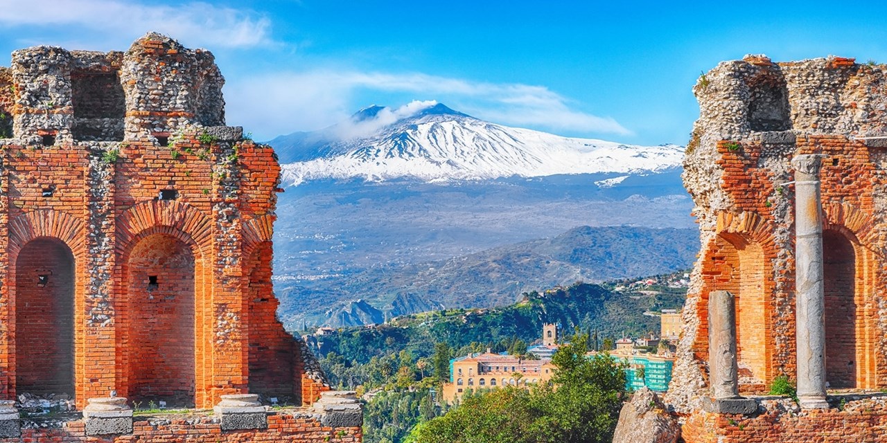 Admire views of Mount Etna in Sicily