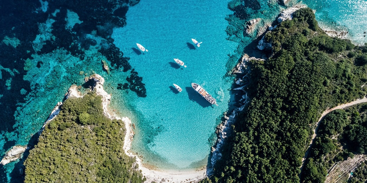 The crystal clear waters around Antipaxos