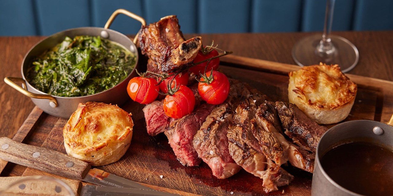  Visit this grand Victorian railway hotel for a steak meal with wine for £34.50 per person