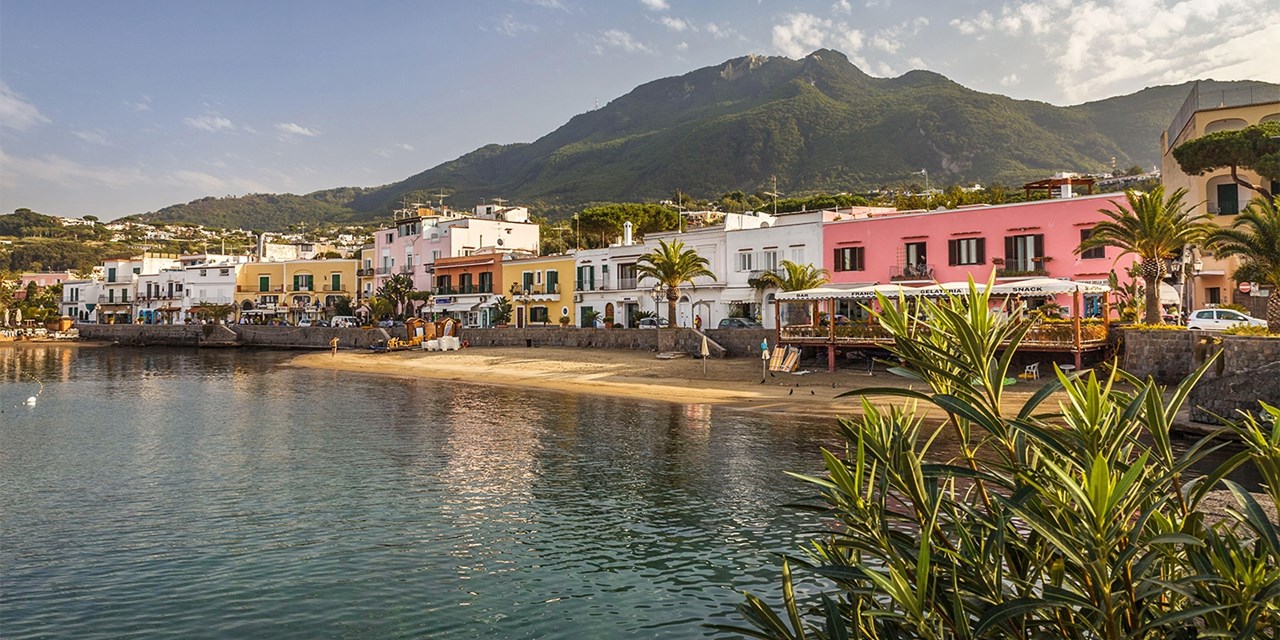 Lacco Ameno is between Casamicciola and Forio d'Ischia, and is the smallest town on the island of Ischia