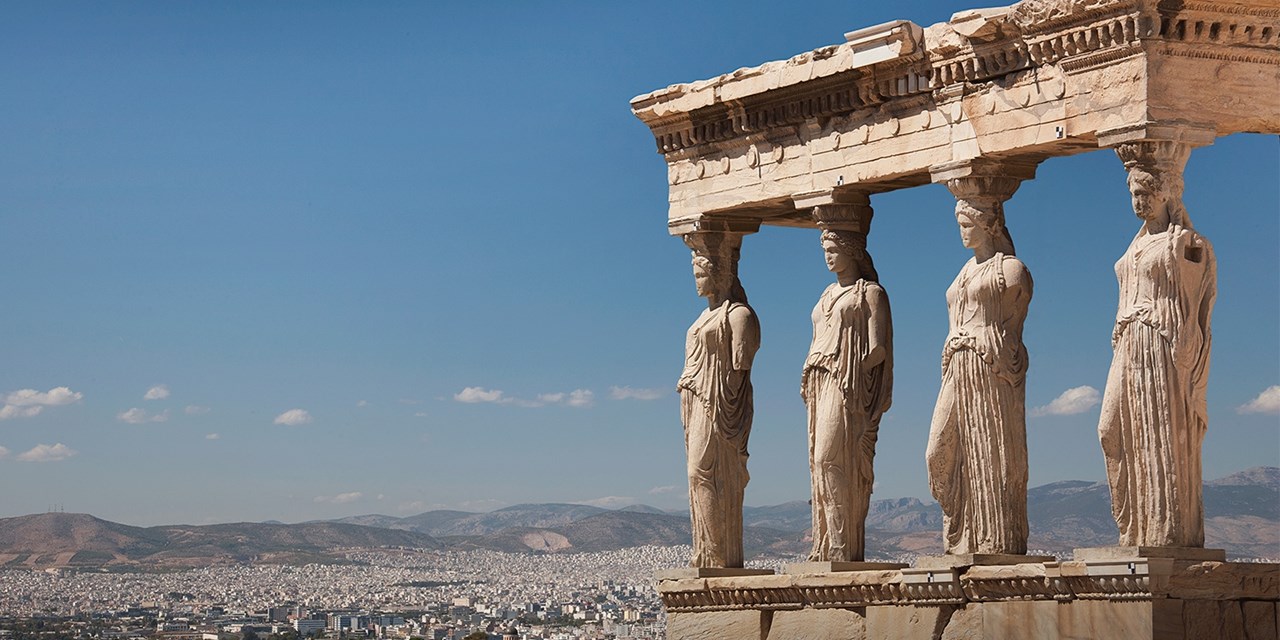 The Erechtheion, an ionic temple on the Acropolis