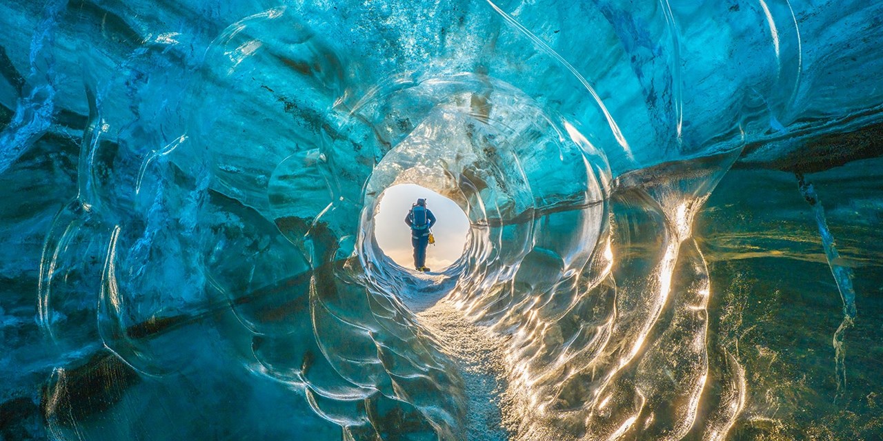 Vatnajokull glacier, one of Iceland's many glaciers, includes several ice caves within