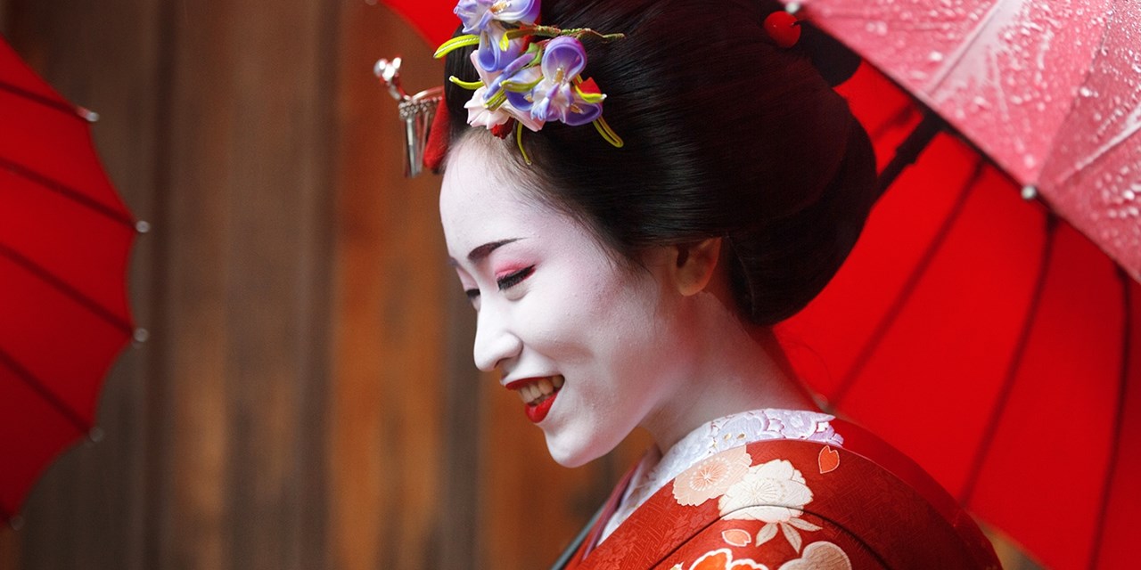 A "maiko" (teenage geisha apprentice) in Kyoto