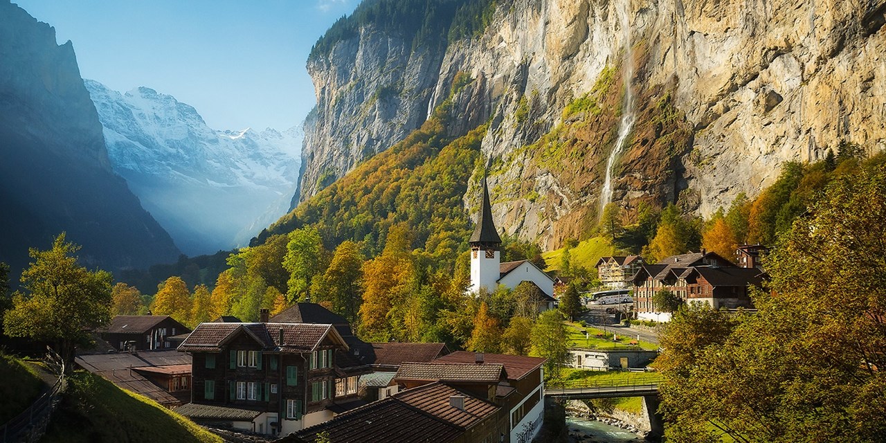 Admire the majestic cliffs of Lauterbrunnen