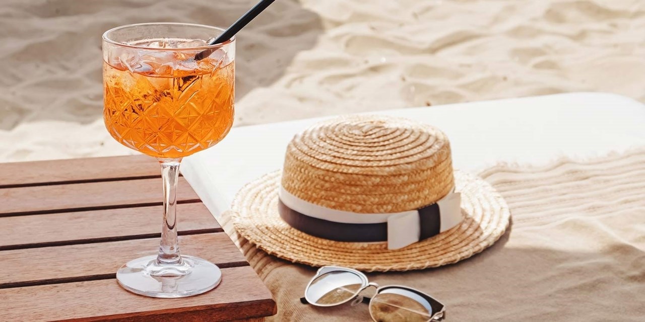 Enjoy a refreshing drink on the beach