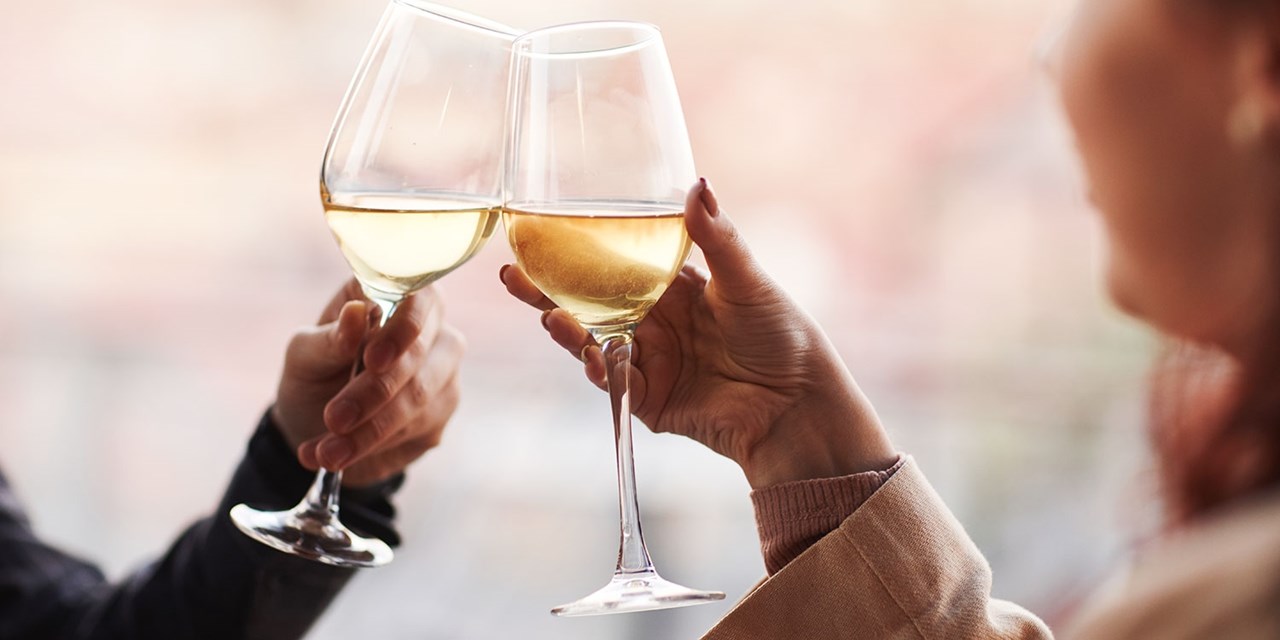 Two glasses of house wine are included