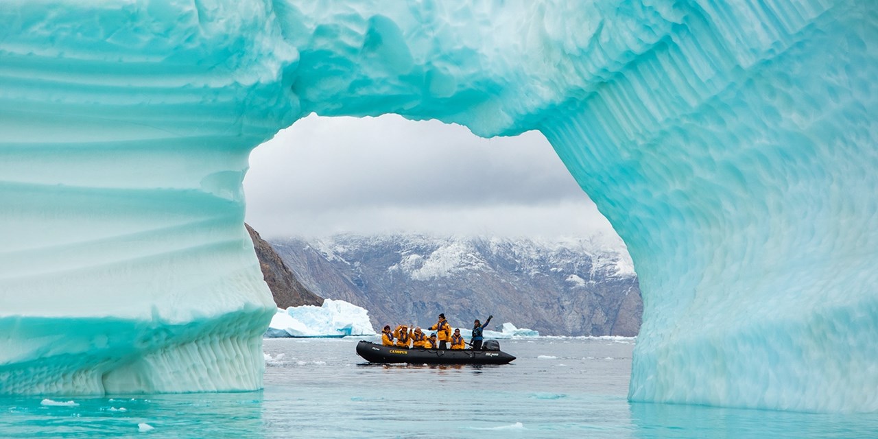 Join zodiac cruising while on this Greenland expedition aboard 'Ultramarine' 