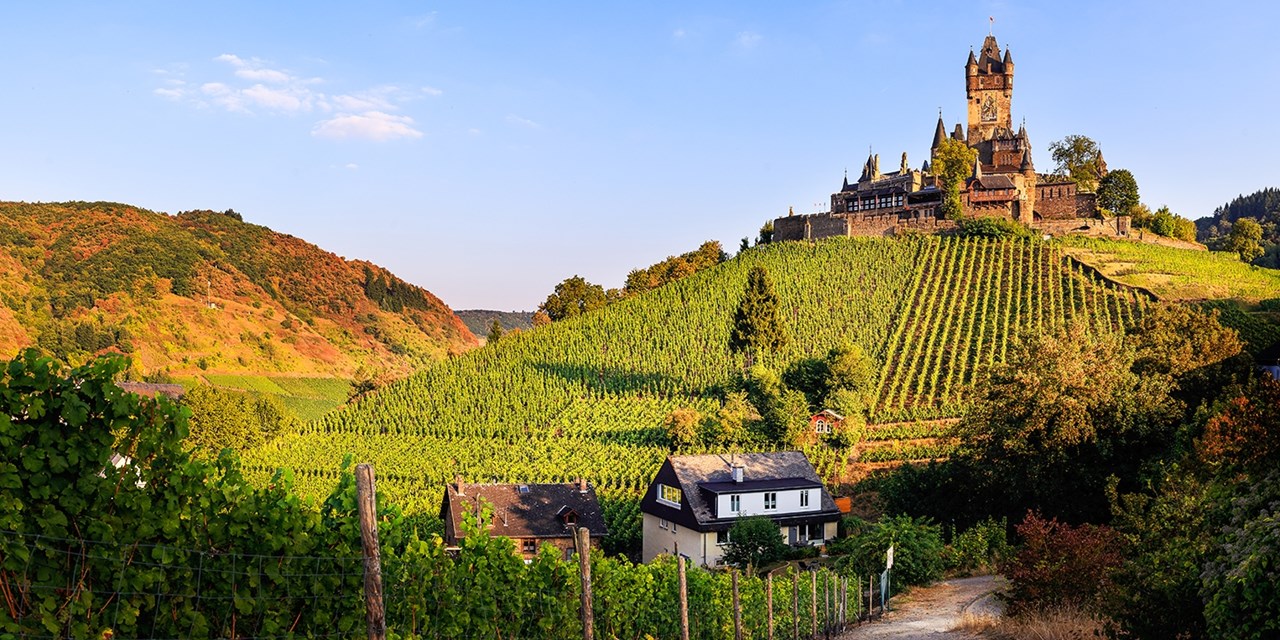 Die Reichsburg Cochem liegt auf dem Gipfel eines Weinbergs. | Travelzoo