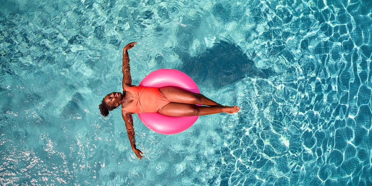 Relax in the pool during one of the many sunny days here