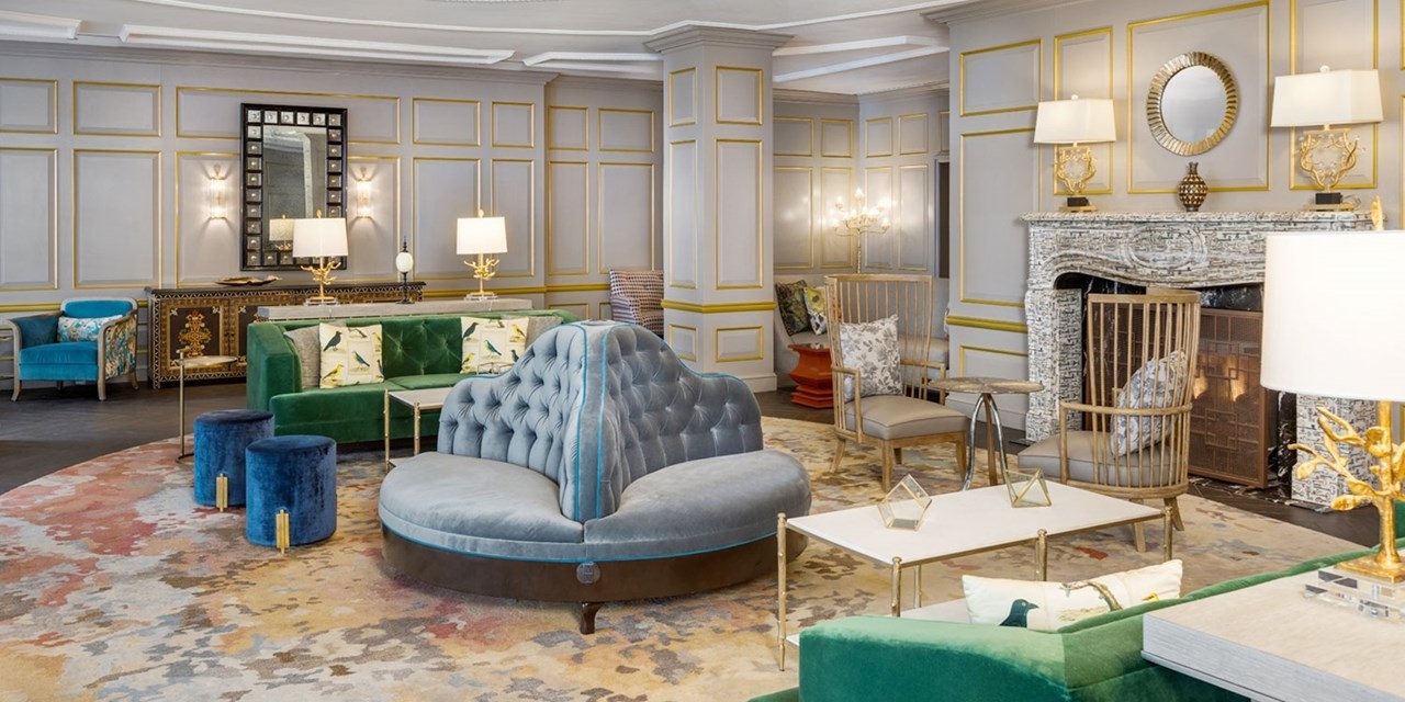 Meet friends in the lobby before heading out on a King Street shopping spree