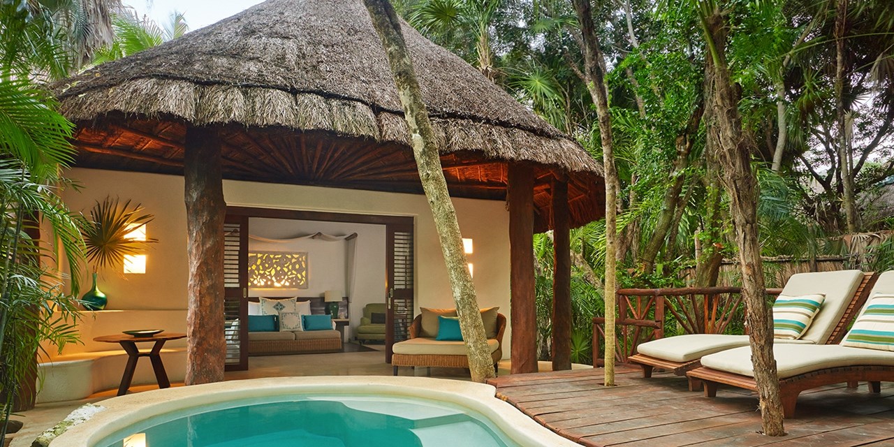 Royal Villas feature a private plunge pool and jungle views