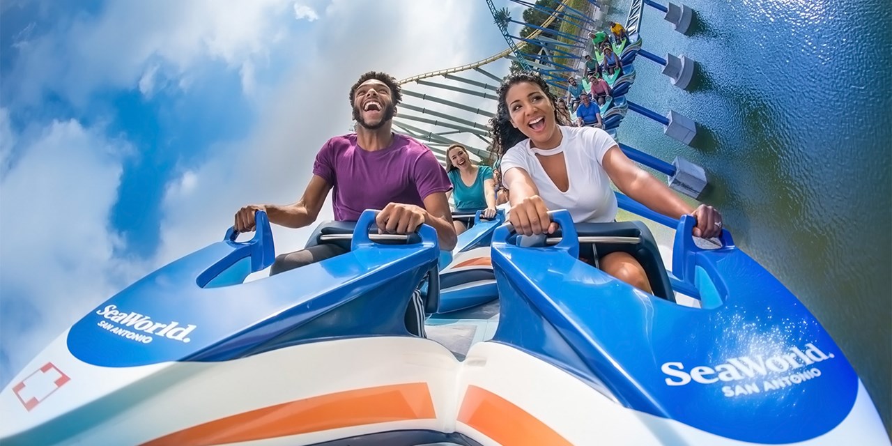 Wave Breaker roller-coaster at Sea World San Antonio