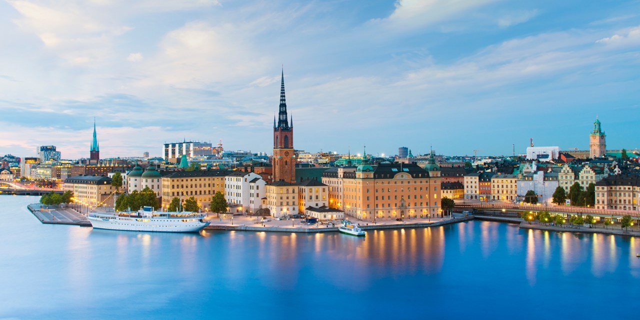 Stockholm glowing at twilight