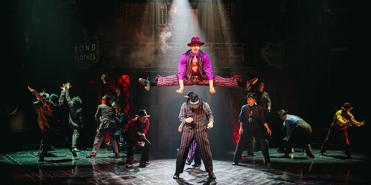 Devon Michael Brown with members of the company, Guys and Dolls. Stratford Festival 2026. Photo: Ann Baggley.