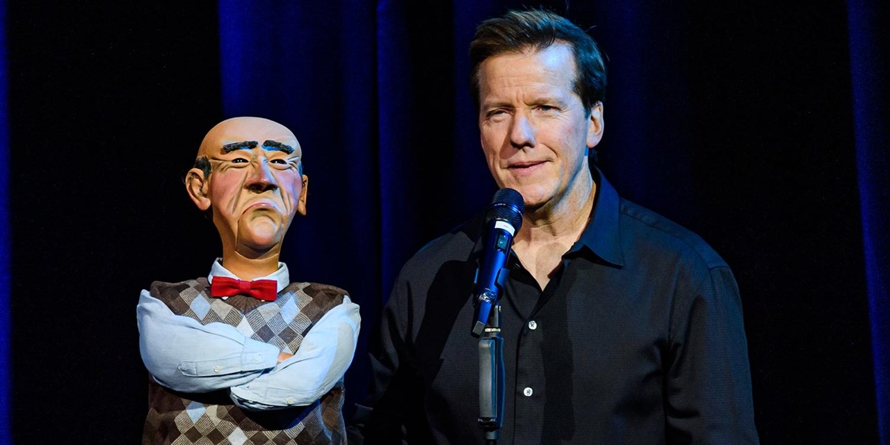 See Dunham with his puppet friends: Walter, Peanut and Bubba J