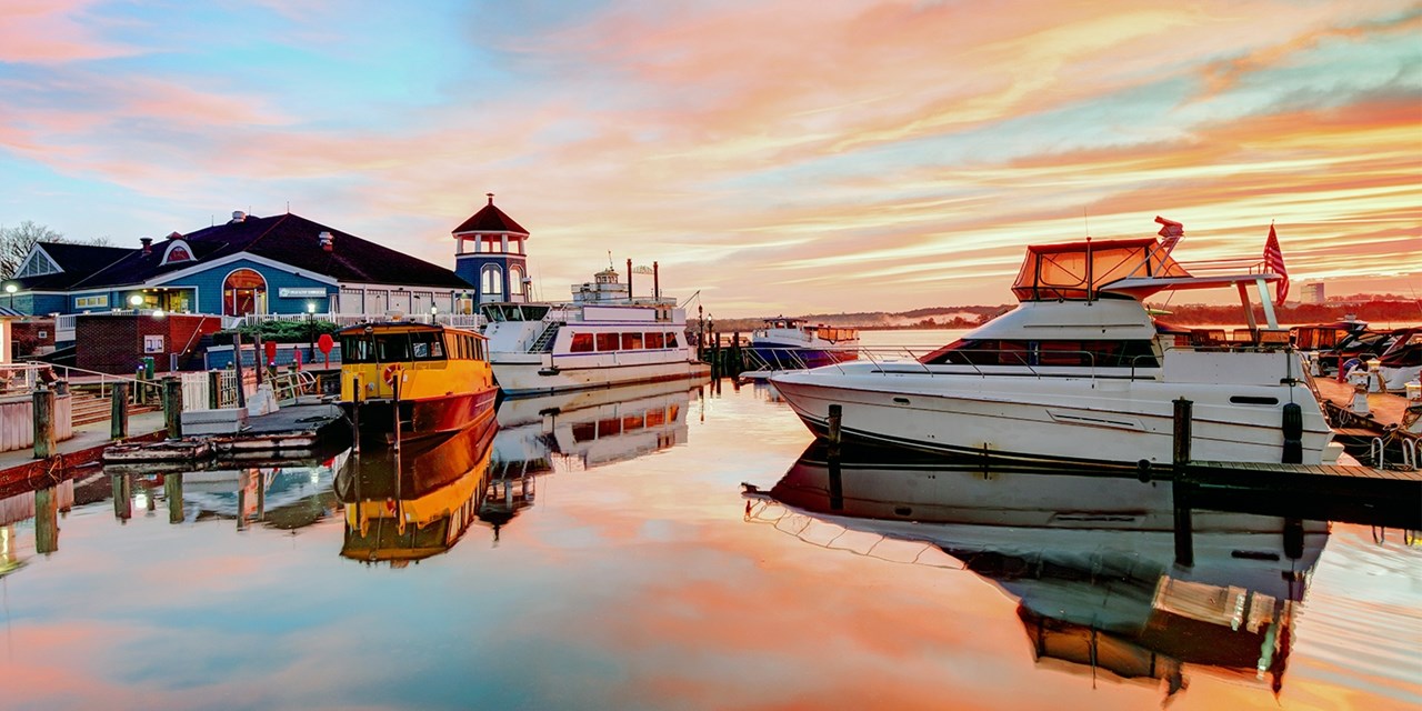 Old Town Alexandria has a bustling waterfront