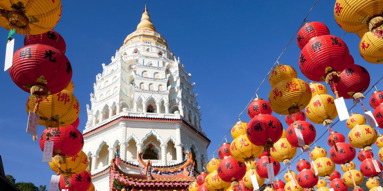Lanterns outside of a temple in Penang