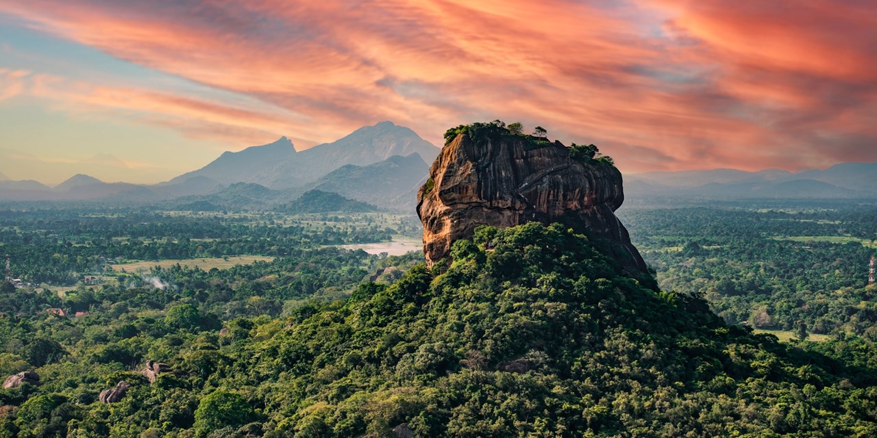 Start the trip in Sigirya, home to the awe-inspiring Lion Rock