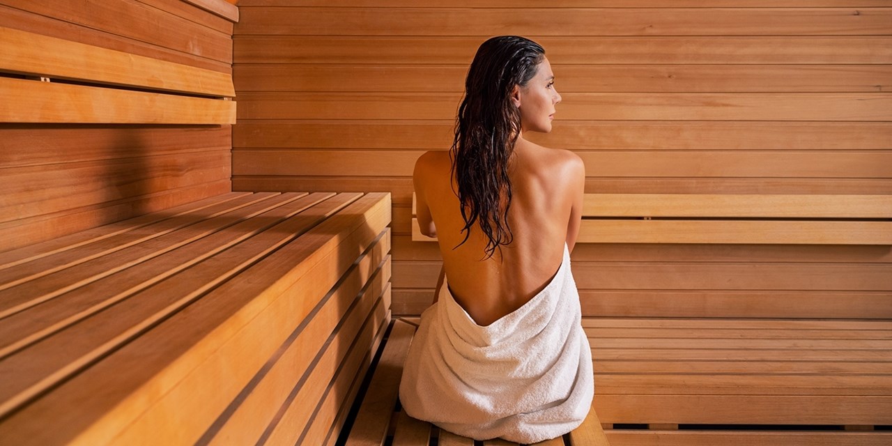 Step into the sauna post-treatment 