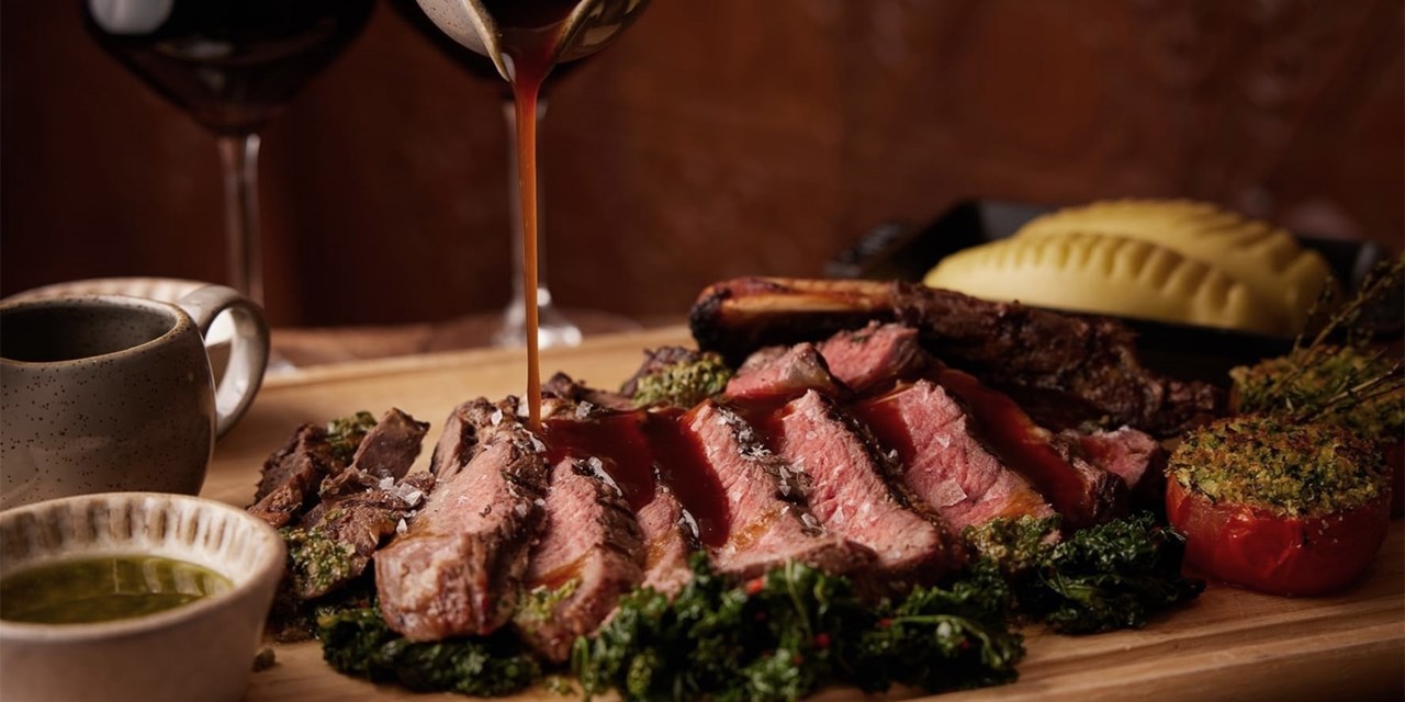It's £89 for a Tomahawk steak and sides for two