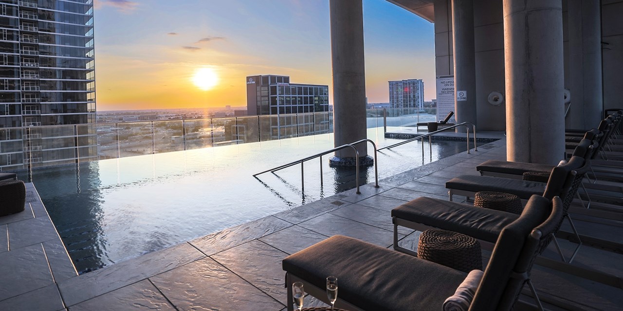 Lounge by the pool with an included pass