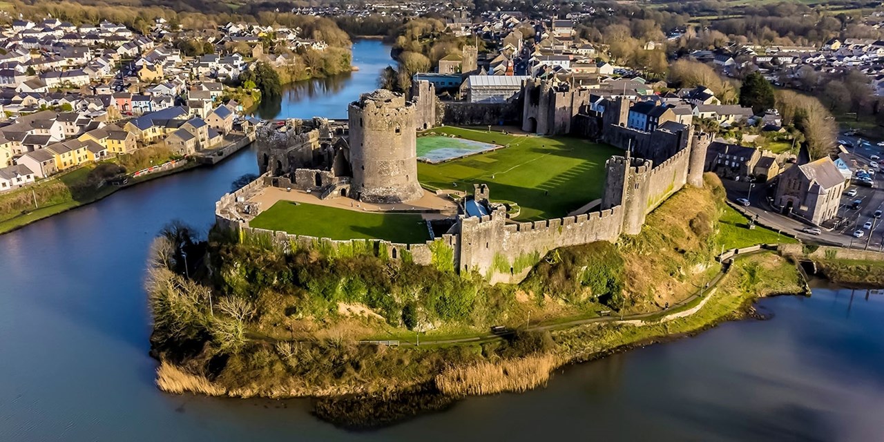 Pembroke's mighty Medieval castle is 10 minutes' walk away