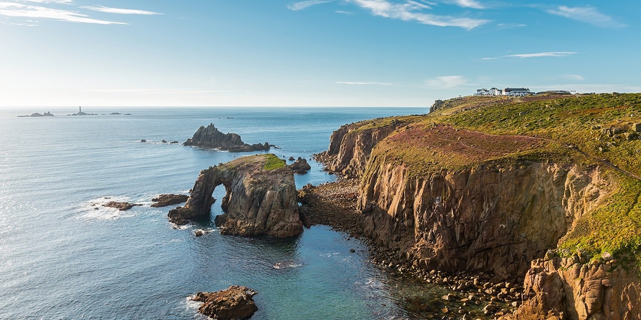 Land's End is a headland in western Cornwall