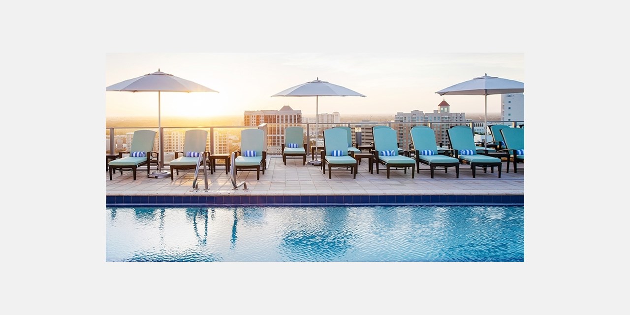 Lounge poolside on the rooftop
