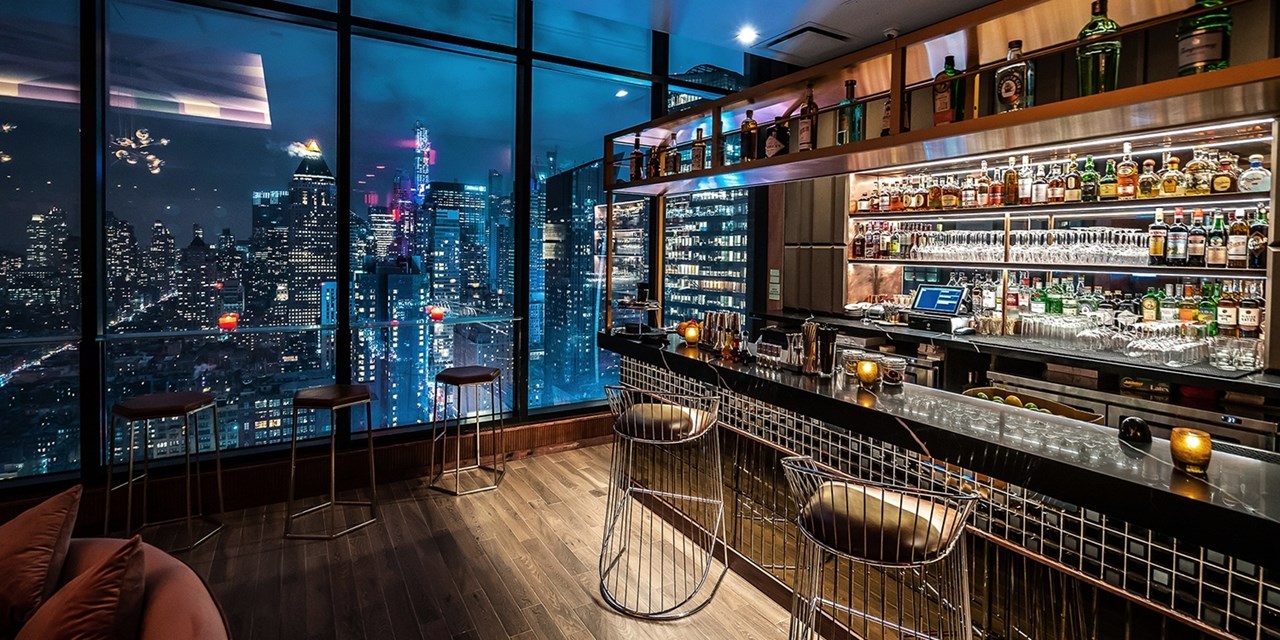 Check out the rooftop bar for sweeping views of the city's iconic skyline