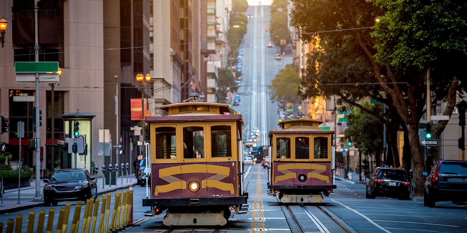 Guests can easily hop on the cable cars to Fisherman's Wharf and Chinatown