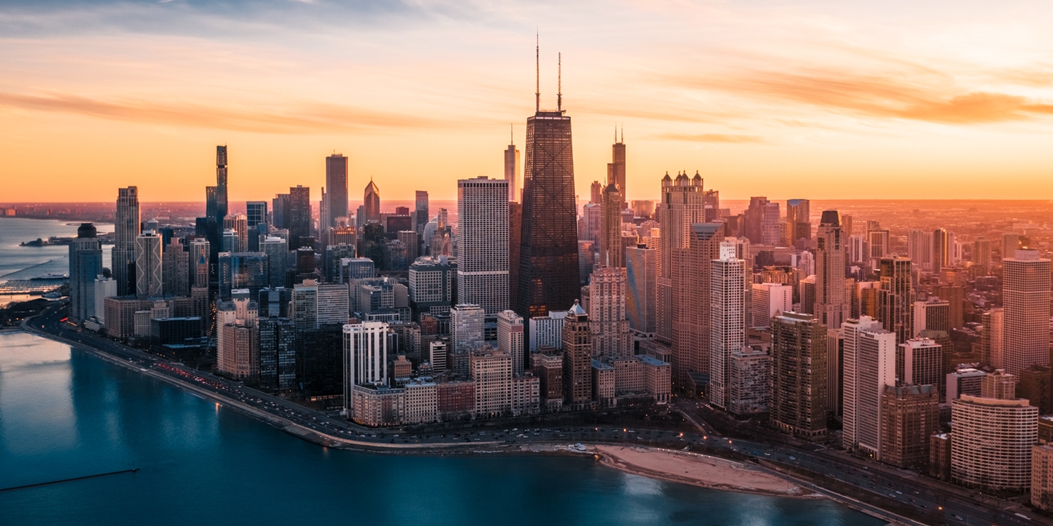 Chicago presents a stunning skyline, particularly at dusk