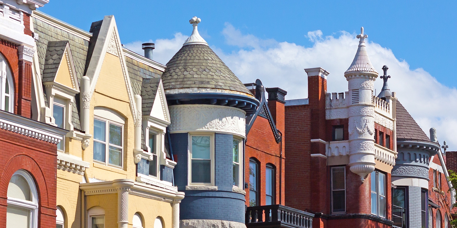 Dupont Circle is known for its 19th-century Victorian row homes