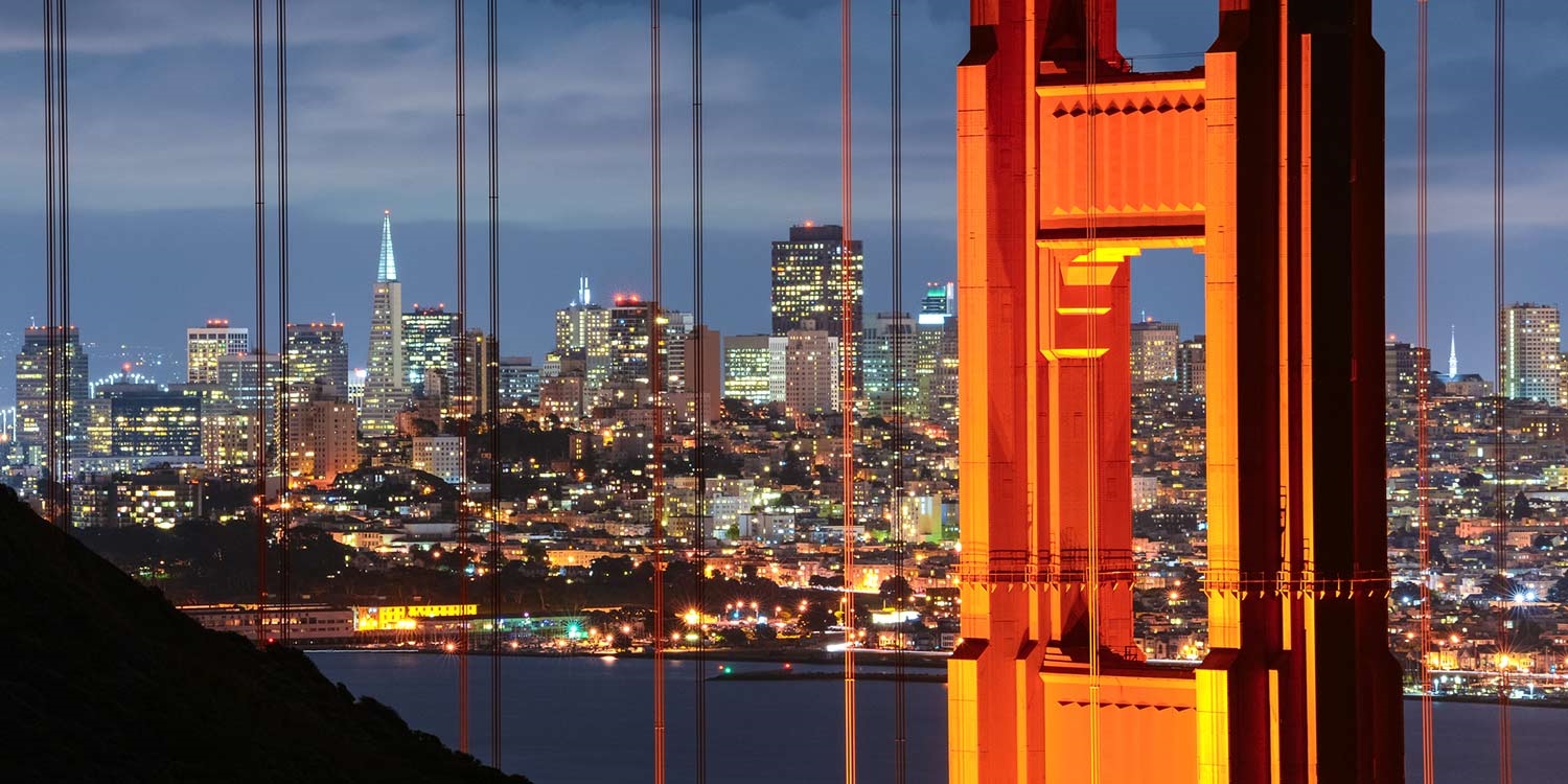 The Golden Gate Bridge dazzles over the bay