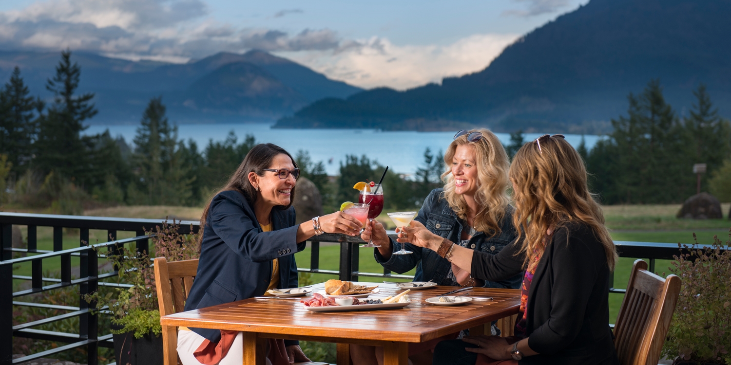 Partake in local fare, including charcuterie, Pacific crab roll, steelhead chowder and wine