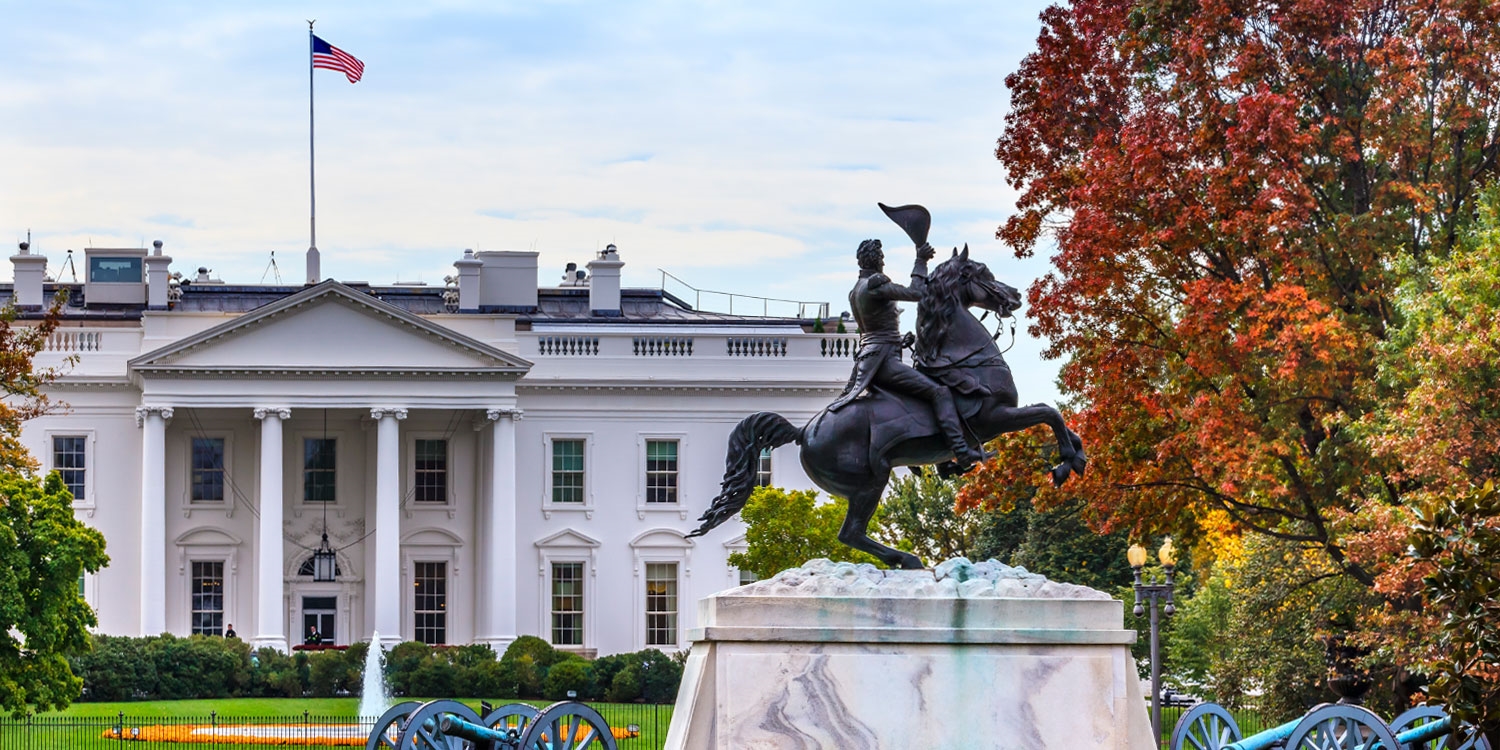 See the White House from Lafayette Square