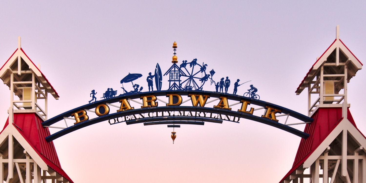 The hotel is a short drive from the famed boardwalk
