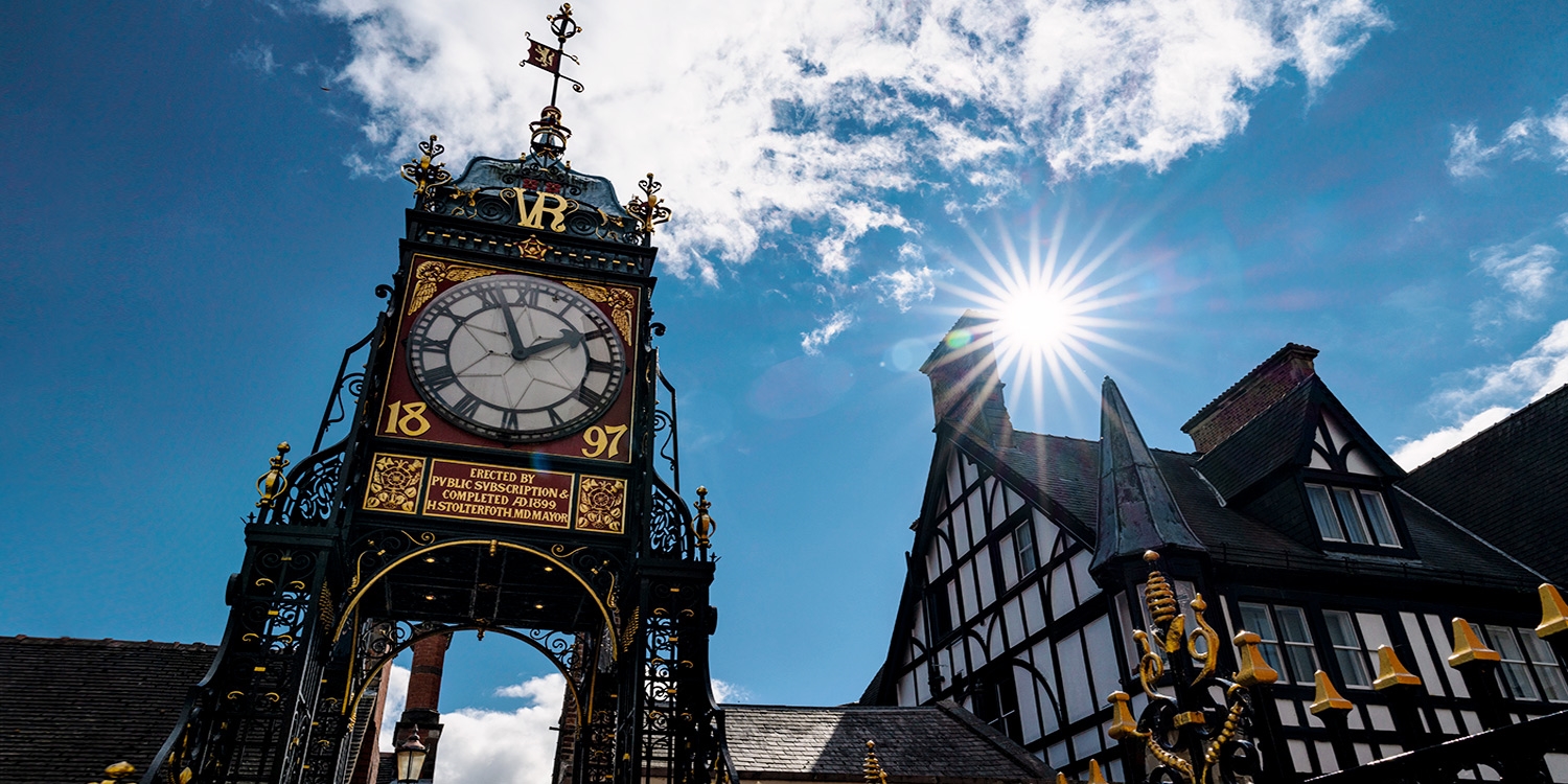 The Eastgate Clock stands in the centre of Chester and is five minutes' walk from the hotel