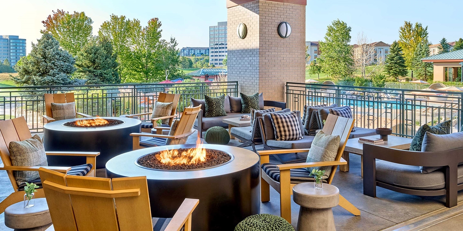 Kick back and relax by the outdoor firepits