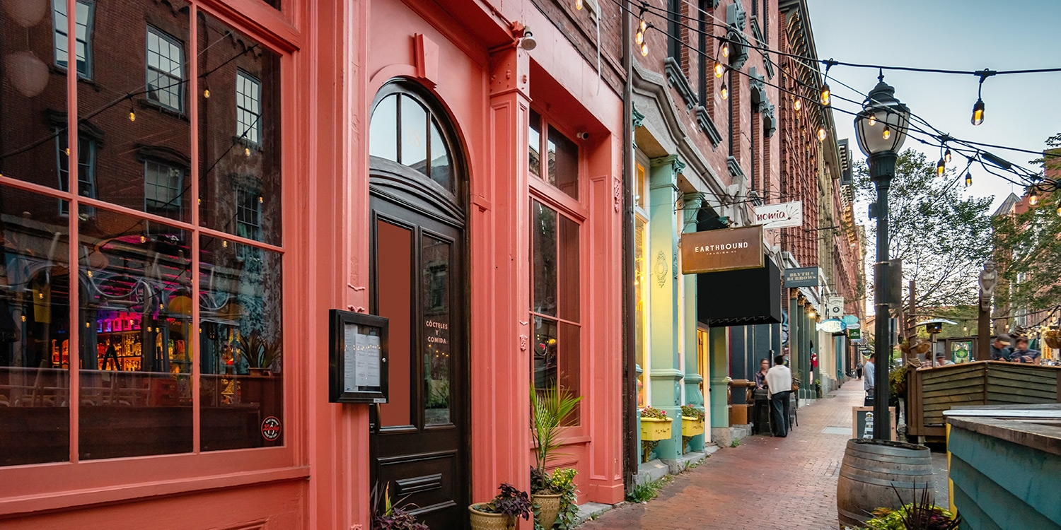Downtown Portland is just a 5–10-minute walk from the hotel