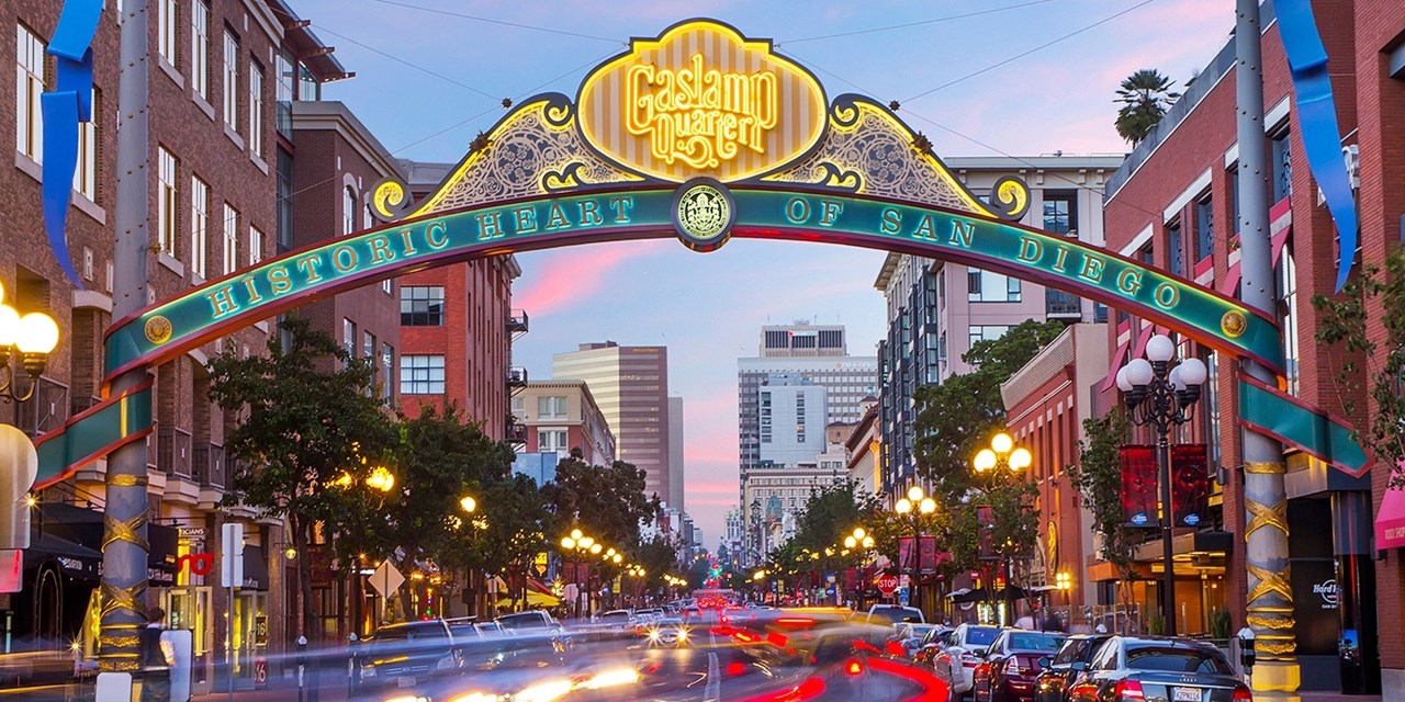 The Gaslamp Quarter is home to popular nightlife and dining