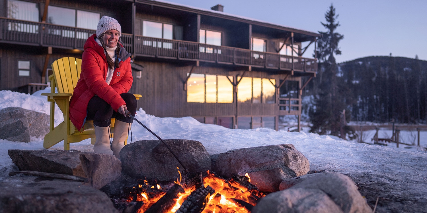 Warm up by the resort fire pit