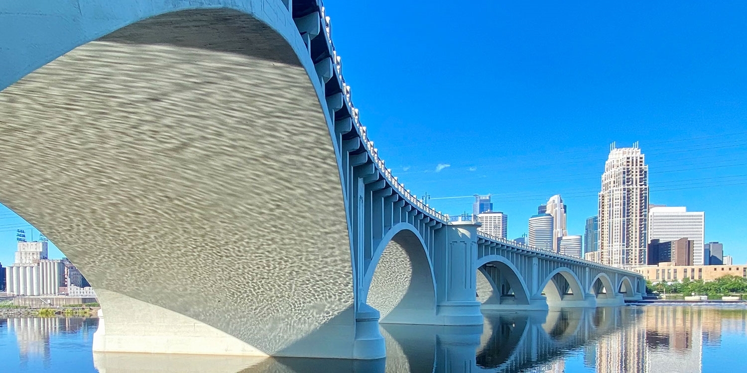 Third Avenue Bridge spans 1,888 feet across the Mississippi River