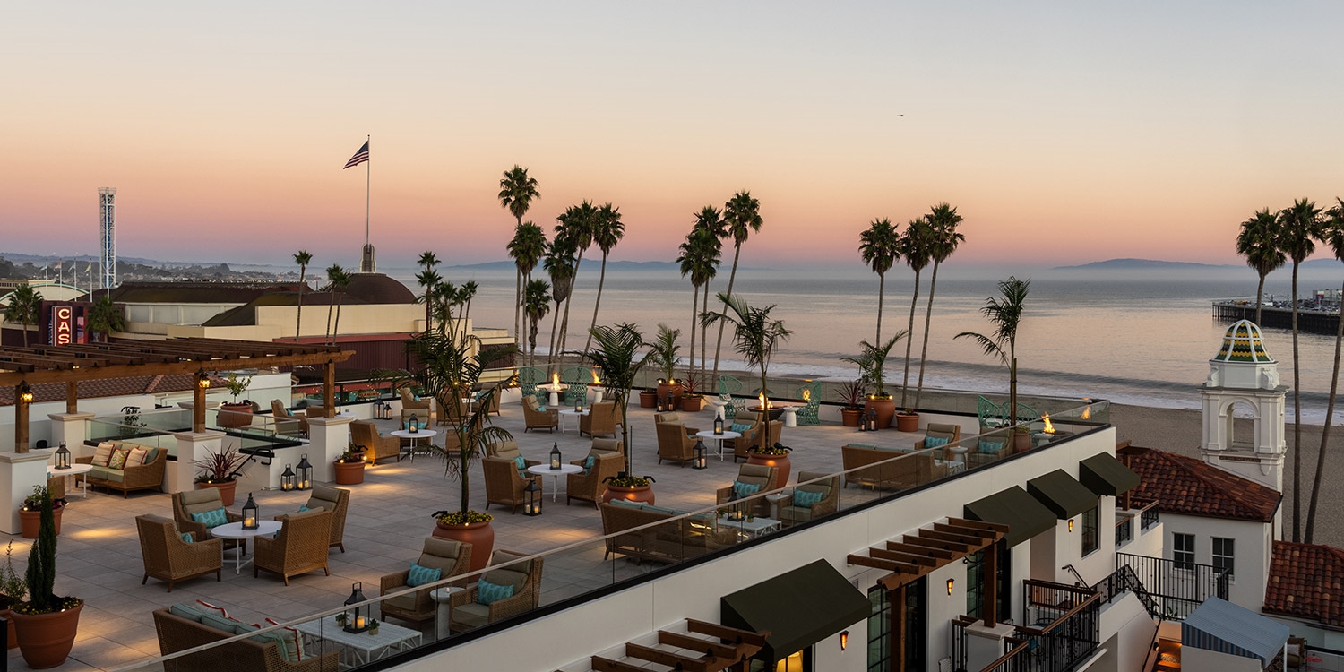 Catch the sunset from the rooftop