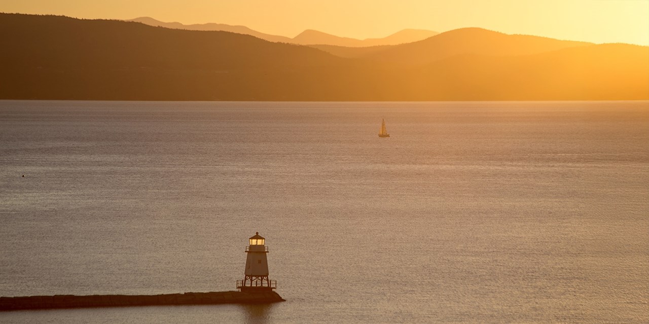 Stay steps from the scenic shores of Lake Champlain