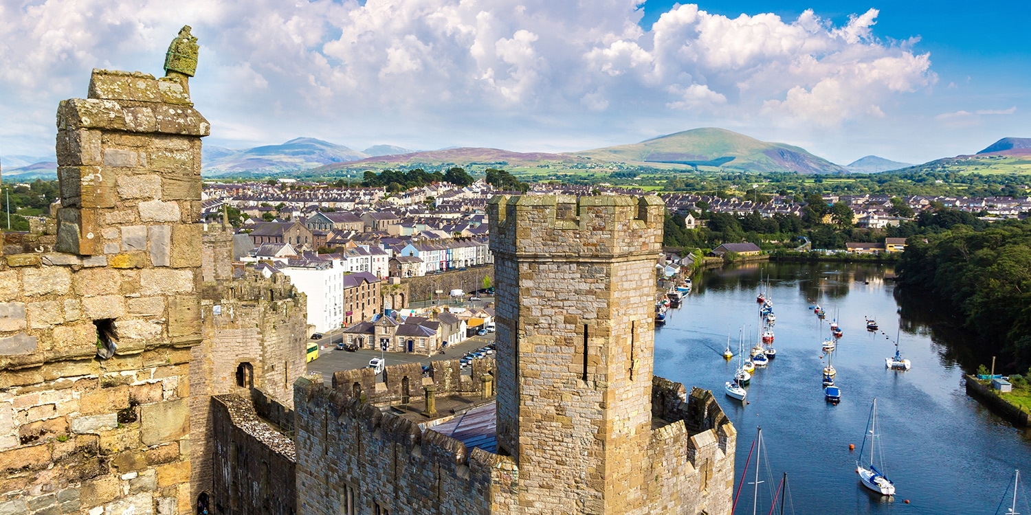 The 'magnificent' (Lonely Planet) Caernarfon Castle is less than 10 minutes' walk from the hotel