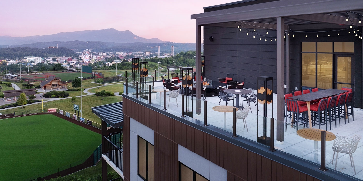 Enjoy sweeping views from the rooftop patio