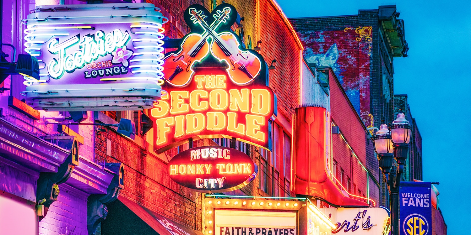 The honky-tonks on Broadway are a 15-minute drive from the hotel